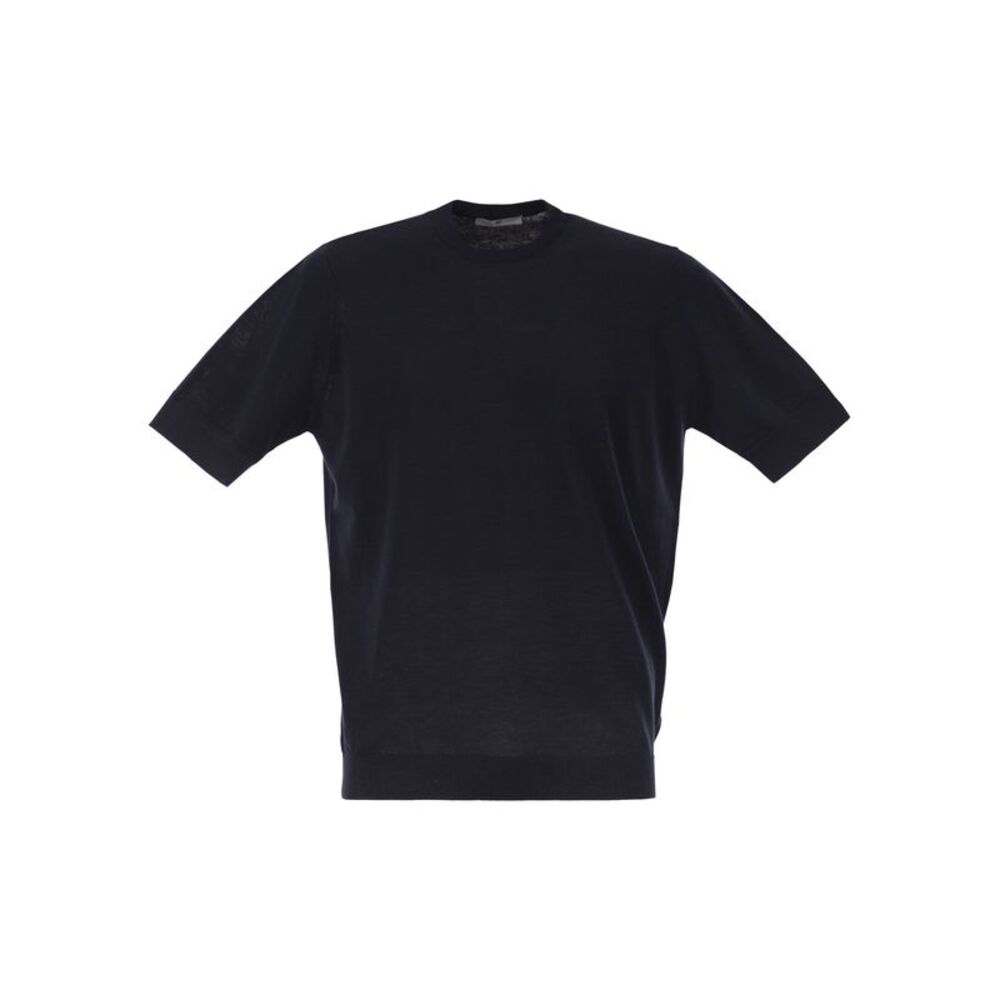 Pt Torino Men Cotton Knit T-Shirt With Ribbed Finishes